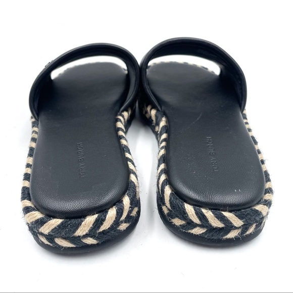 Tory Burch Espadrille Slide Sandals Flat
Platform Leather Size 8 in Black - Picture 6 of 13